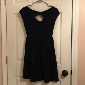 Navy blue keyhole dress